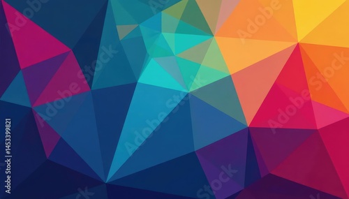 Geometric shapes, vibrant colors, modern style , polygons, repeat