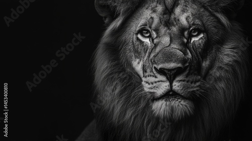Close-Up Portrait of a Lion's Face