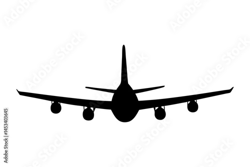 Airplane silhouette vector illustration for travel aviation and transportation design needs isolated on white background