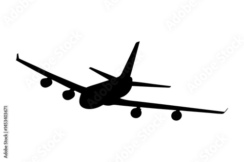 Airplane silhouette vector for travel and transportation related designs and commercial aviation projects use