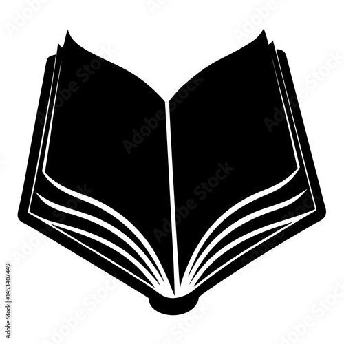 A book silhouette on white background