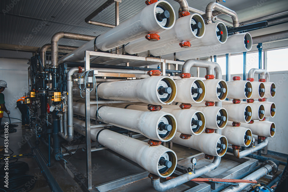 Industrial oxygen tanks in chemical factory. Oxygen storage vessels, which is either held under pressure in gas cylinders, or as liquid oxygen