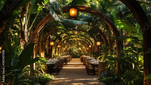 Enchanted Garden Pathway: A Luxurious Outdoor Dining Experience