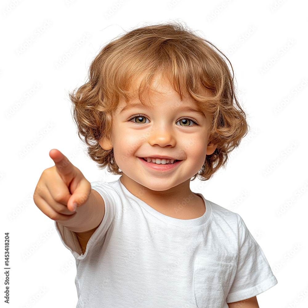 Smiling Curly-Haired Little Boy Pointing Finger – Isolated PNG
Smiling Curly-Haired Little Boy Pointing Finger – Isolated PNG