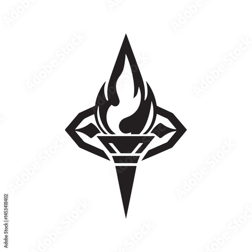 Torch Logo Design Graphic Illustration