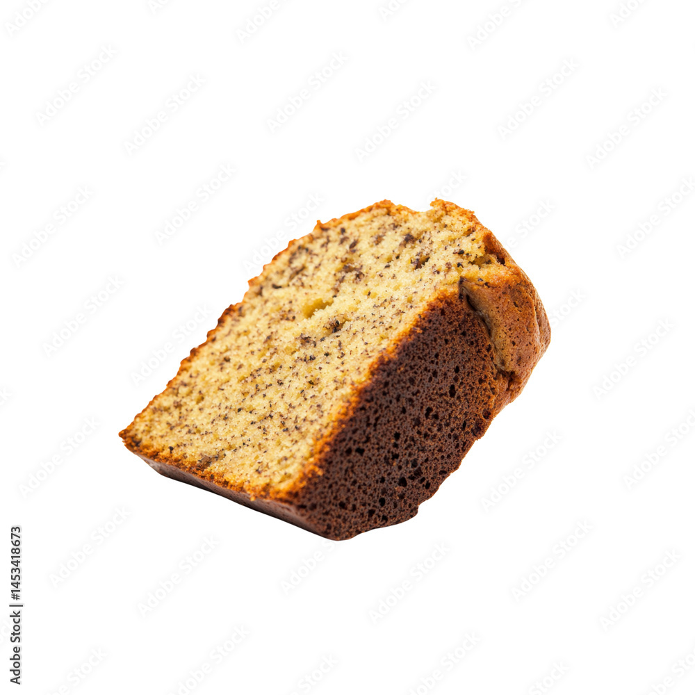 Delicious Slice of Poppy Seed Cake Isolated on White Background Delicious Slice of Poppy Seed Cake Isolated on White Background