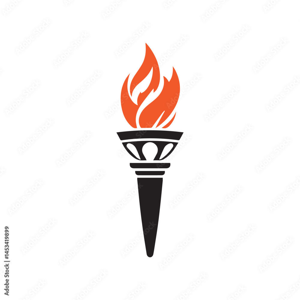 Torch Logo Design Graphic Illustration Torch Logo Design Graphic Illustration