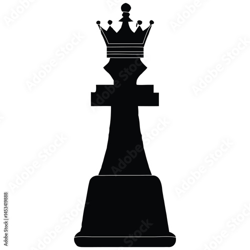 Black Silhouette of a Chess Queen with Crown