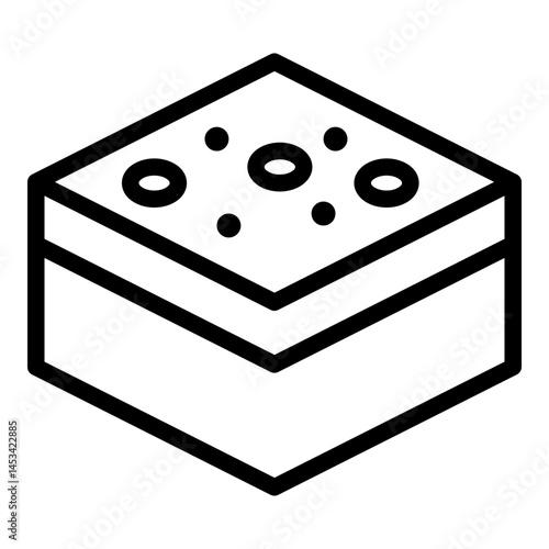 Brownie icon. Vector line icon