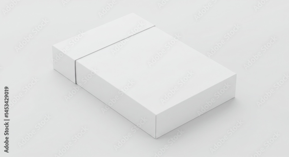 White rectangular box mockup with open lid for presentation of branding and packaging design White rectangular box mockup with open lid for presentation of branding and packaging design