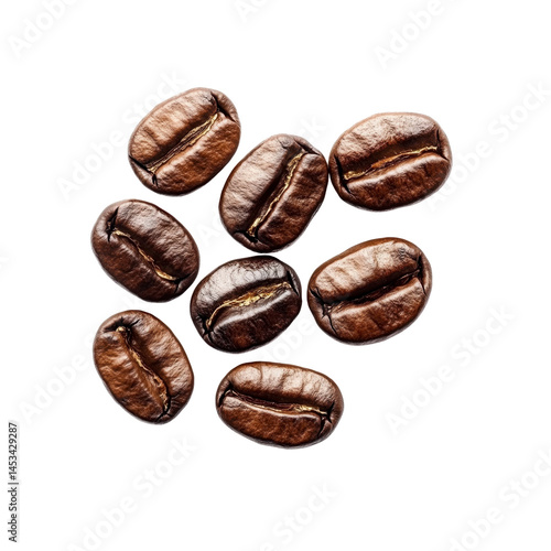 Wallpaper Mural Roasted Coffee Beans Close-Up, Aromatic Coffee Beans Scattered on Black Background Torontodigital.ca