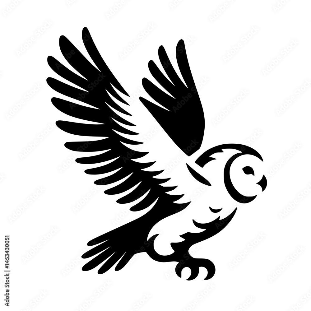 Obraz premium Flying owl silhouette