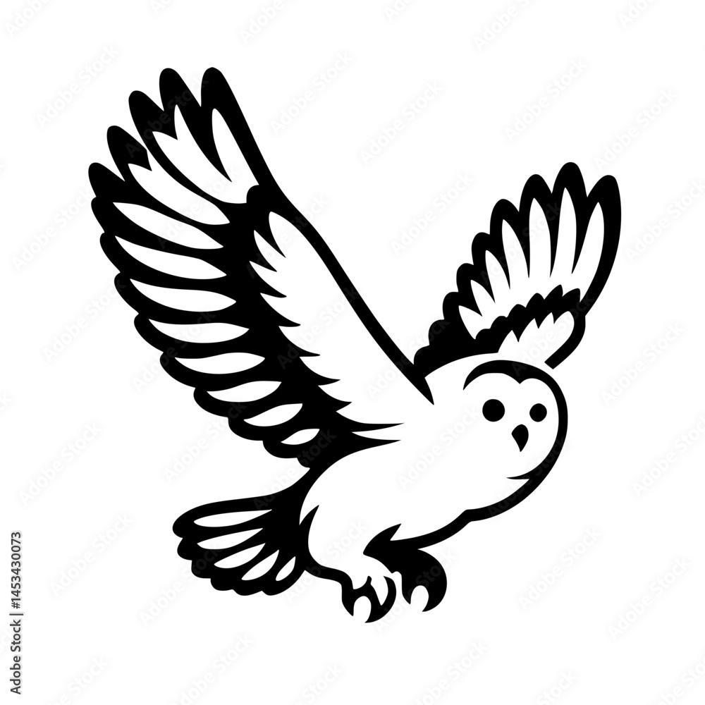 Obraz premium Flying owl silhouette