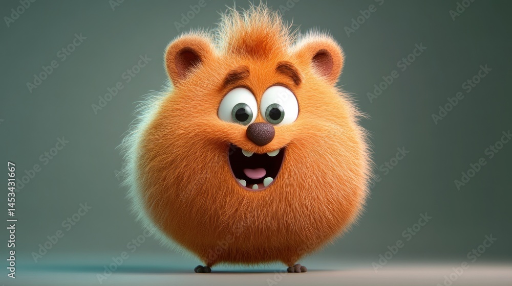 Fluffy, happy cartoon bear Fluffy, happy cartoon bear
