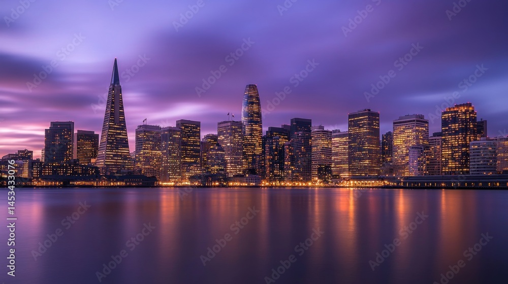Obraz premium San Francisco Skyline at Dusk: A Captivating Cityscape