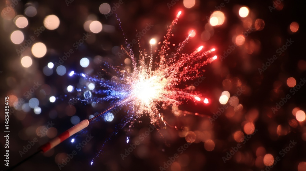 Fototapeta premium firework, sparkle, burst, nation, independence, patriotic, festive, holiday, night, sky, ember, glow, ambient, event, tradition, summer, july, freedom, culture, ceremony, display, spectacle, excitemen