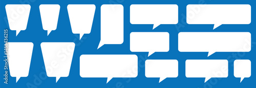Speech Bubbles set. Black speech bubble collection. Speak bubble text set, message box , chat bubble for web design. Talk bubble. Speech bubble comic buttons collection. 