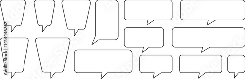Speech bubble line art icon. Blank speech bubble collection. Speak bubble text set, message box , chat bubble for web design. Speech Bubbles set.