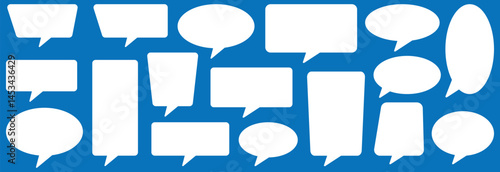 Speech Bubbles set. Speak bubble text set, message box , chat bubble for web design. Talk bubble. Black speech bubble collection. Speech bubble comic buttons collection. 