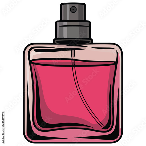 Perfume bottle fragrance isolated vector illustration on white background