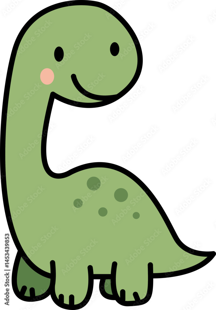 Naklejka premium Cute Cartoon Dinosaur Illustration