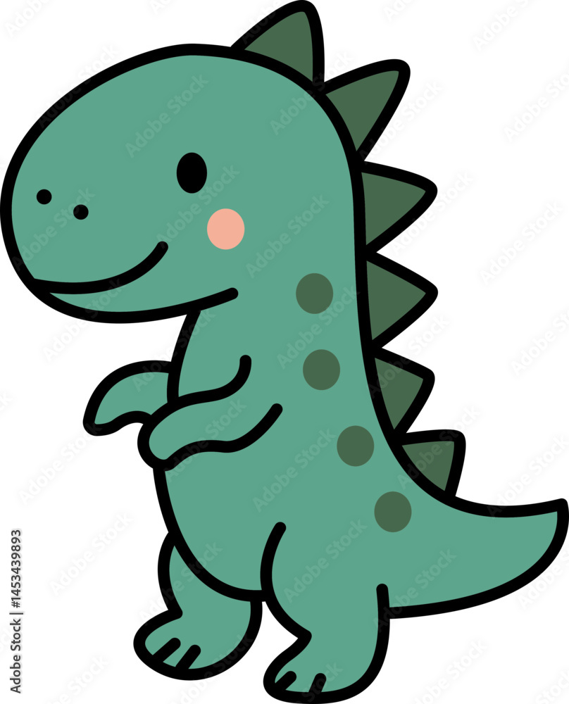 Fototapeta premium Cute Cartoon Dinosaur Illustration