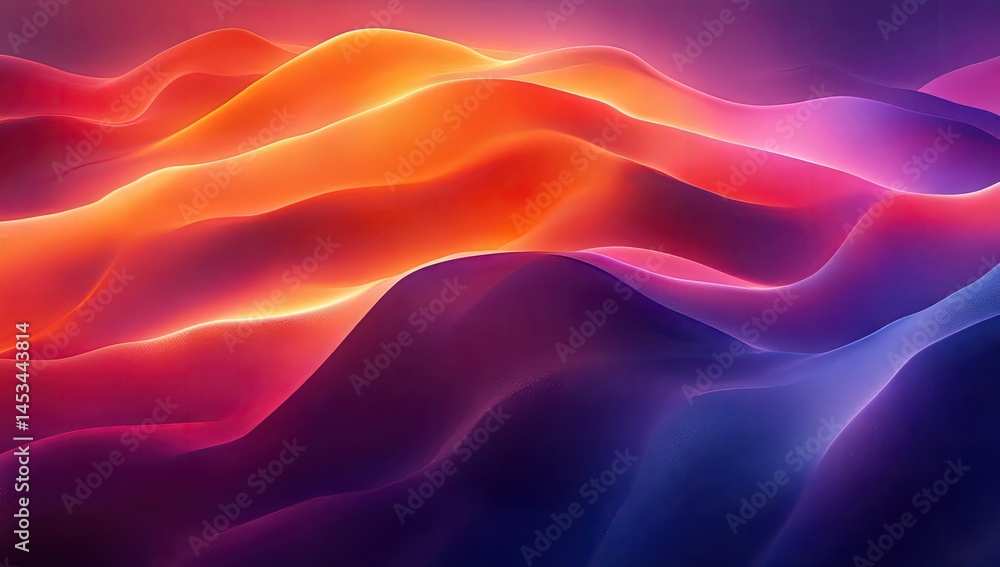 Obraz premium Vibrant, abstract digital landscape of flowing shapes.