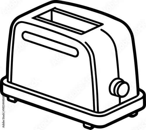 toaster outline vector illustration, line art