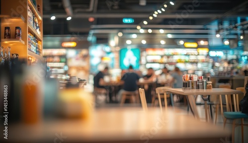 Wallpaper Mural Blurred Cafe Interior: Bokeh Lights and Cozy Atmosphere Torontodigital.ca