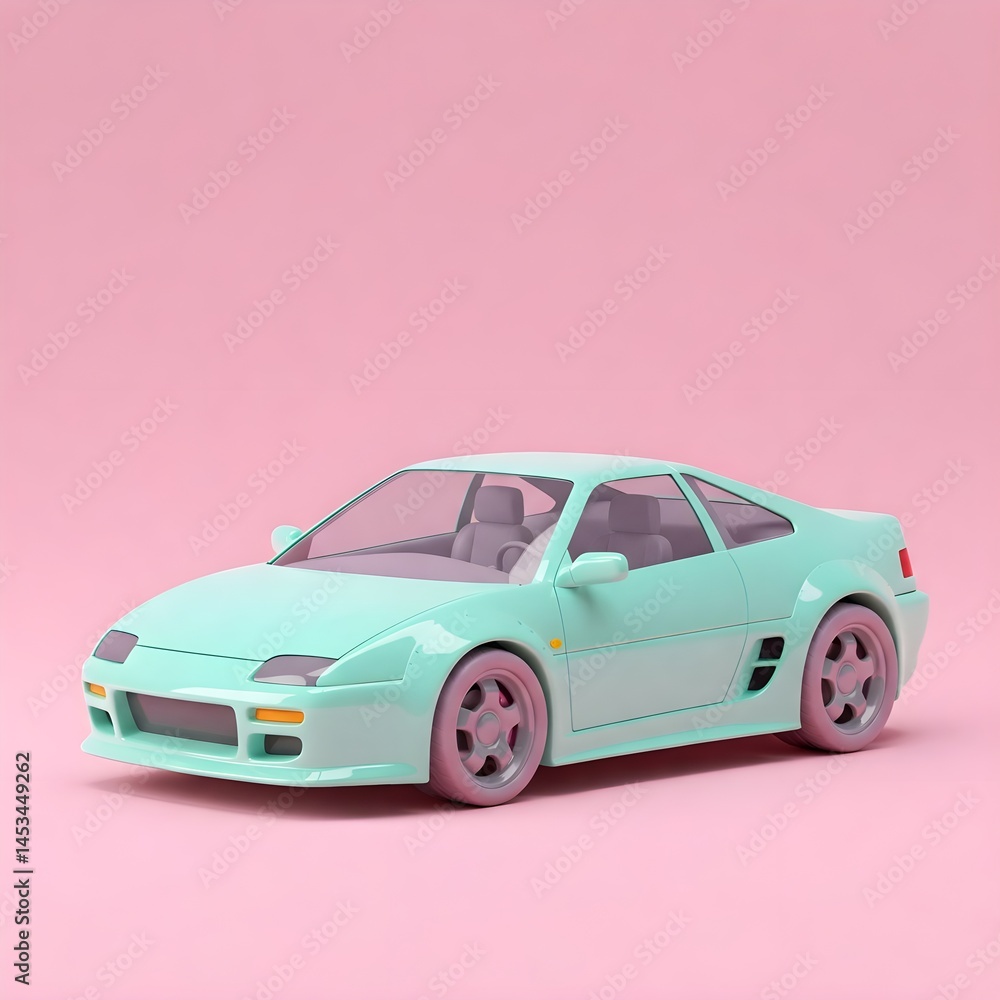 Obraz premium car on a green background