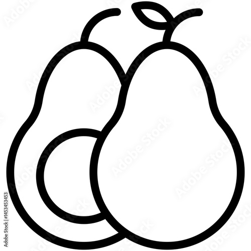 avocado line icon