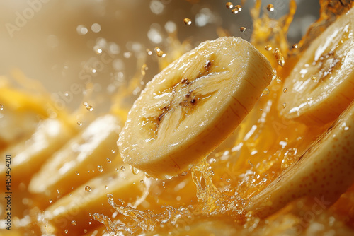 Bananas dropping into bowl.