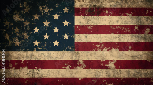 grunge american flag Vector,Generative Ai