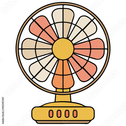 Electric fan appliance isolated vector illustration on white background