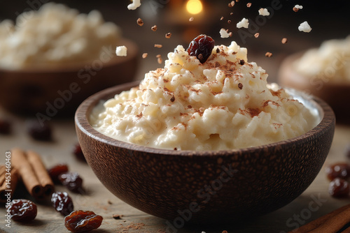 Bowl of masoor with nuts and cranberries.