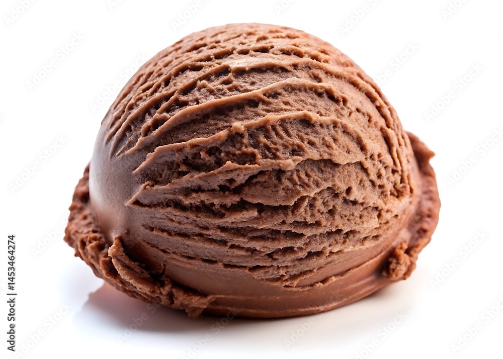 a single scoop of chocolate ice cream against a white background a single scoop of chocolate ice cream against a white background