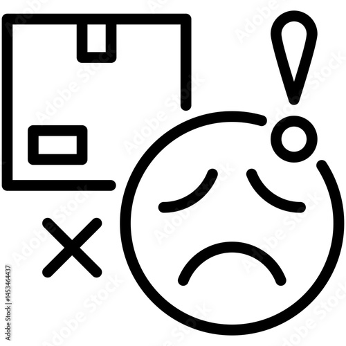 delivery failed line icon