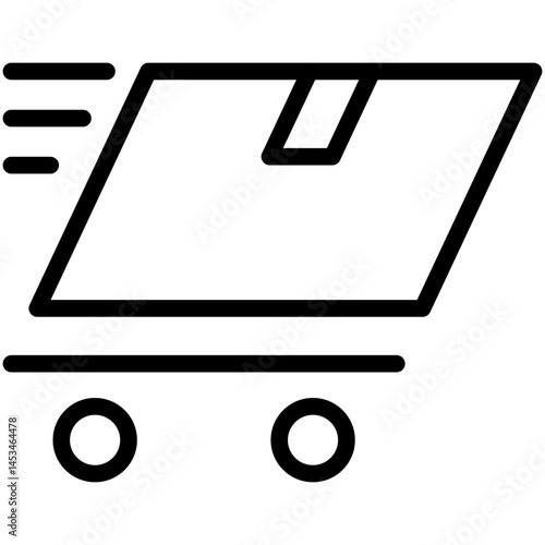 fast delivery line icon