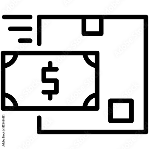 shipping costs line icon