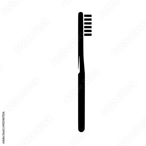 Toothbrush Icon – Minimal Black Clipart for Oral Hygiene and Personal Care Design Use