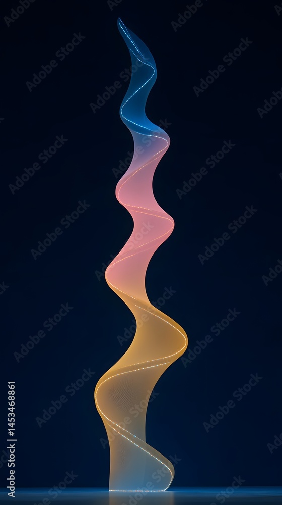 Illuminated Spiral Sculpture Modern Art Abstract Design Tall Light Installation Illuminated Spiral Sculpture Modern Art Abstract Design Tall Light Installation