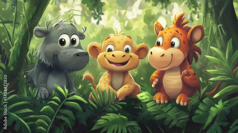 Naklejka premium Jungle friends (22)