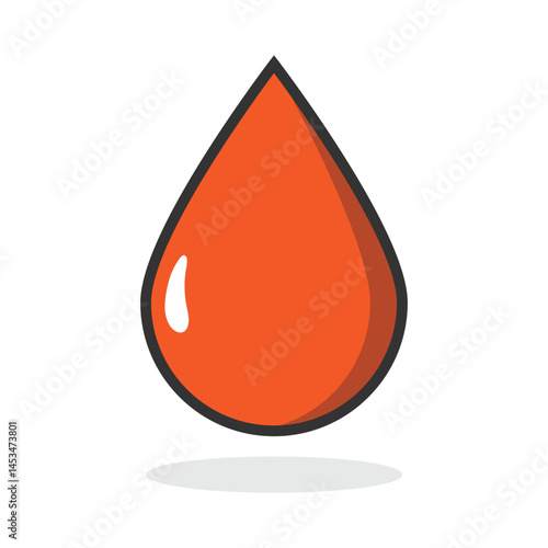 Red blood  icon isolated flat style design.
