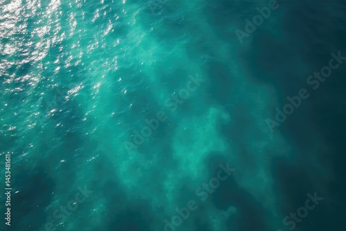 Wallpaper Mural Abstract swirls of lake water, aerial view, teal hues, drone, vivid Torontodigital.ca
