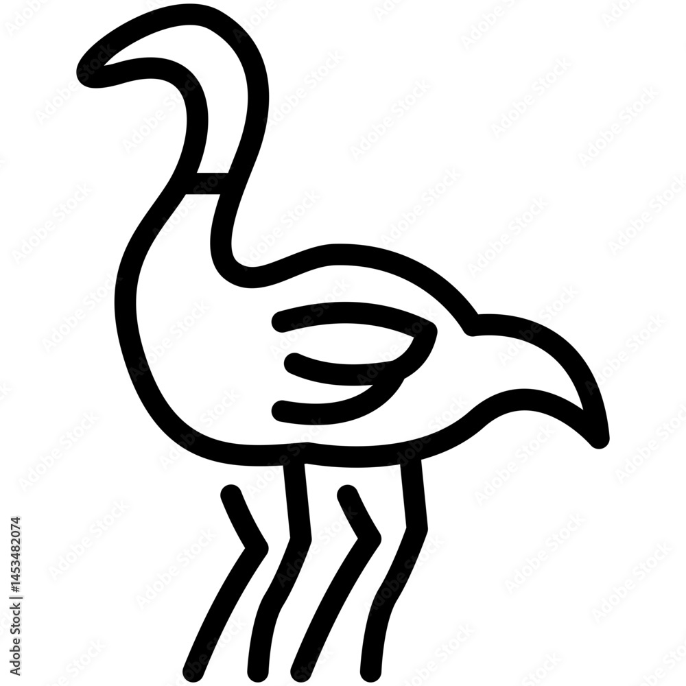 Fototapeta premium ostrich line icon