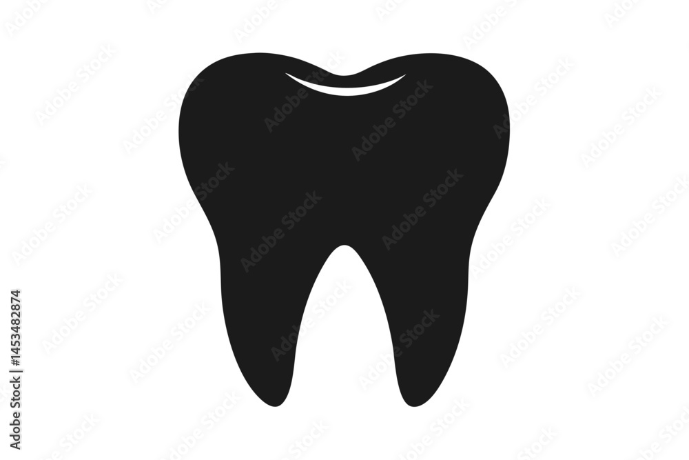 Isolated black tooth demonstrates simplified dental anatomy against white; transparent background Isolated black tooth demonstrates simplified dental anatomy against white; transparent background
