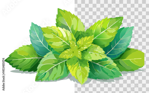 a sprig of leaves flat illustration with watercolor style