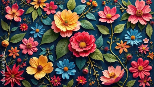 Intricate woven floral tapestry, repeating seamlessly , rug, fabric texture