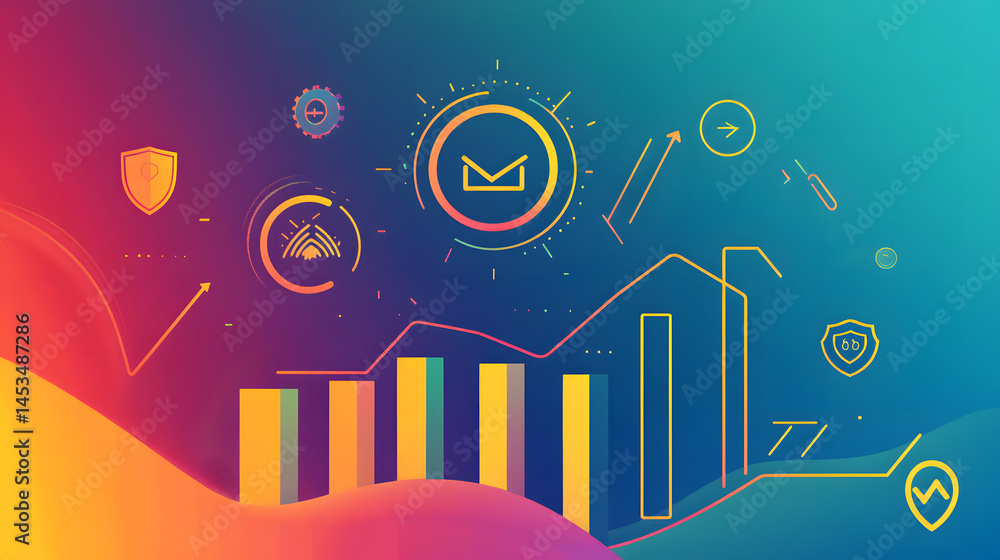 Obraz premium business, graph, chart, finance, illustration, diagram, vector, market, growth, bar, success, arrow, design, financial, city, icon, symbol, report, 3d, statistic, money, investment, sign, concept, web