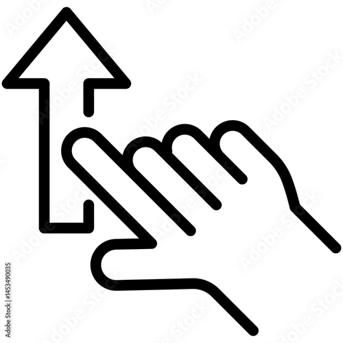 swipe up line icon